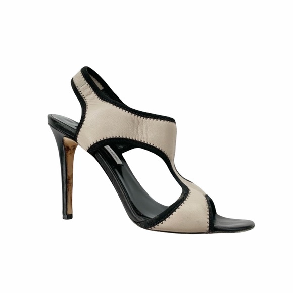 Diane Von Furstenberg Shoes - Diane Von Furstenberg Leather Taupe Sandal 6.5